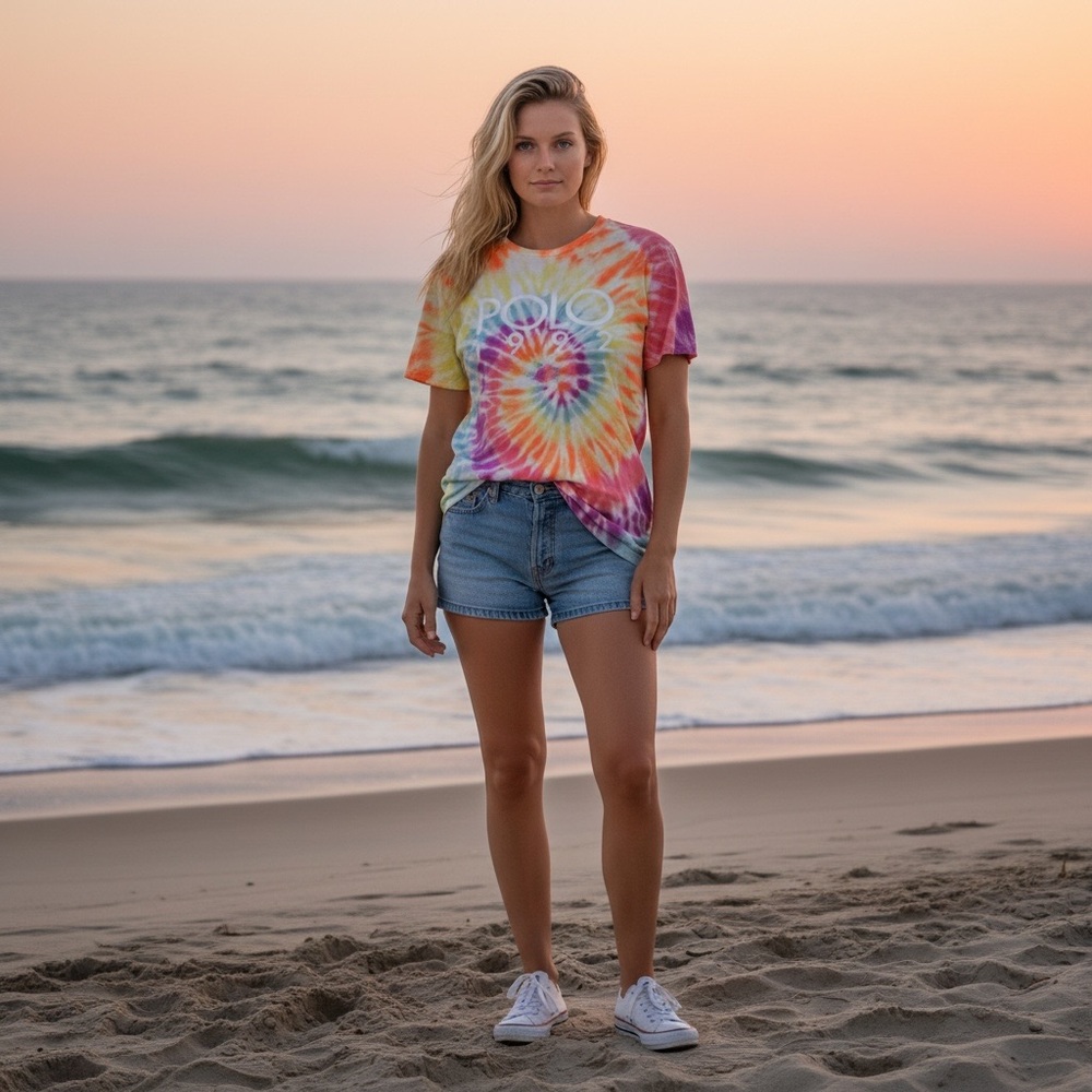 Ralph Lauren Tie-Dye T-Shirt - Orange, Yellow, Purple